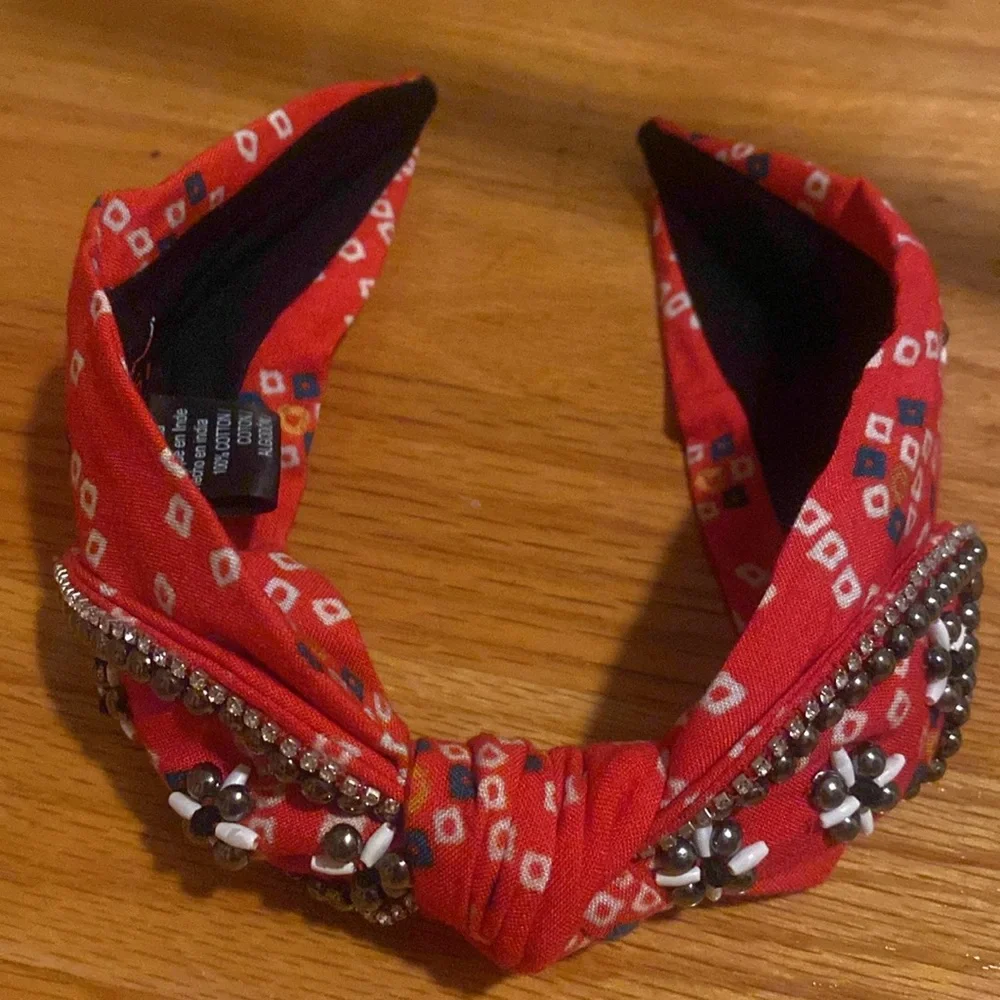 Red Beaded Knot Headband - Women Accessories Hair Accessory